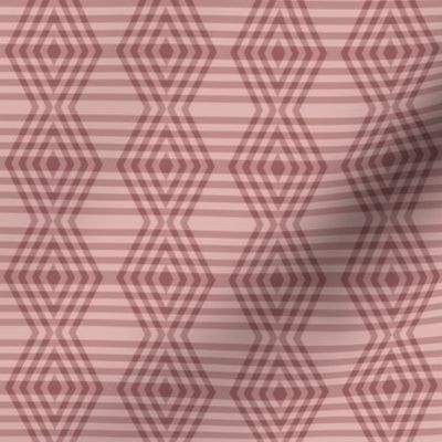 JP24  - Small  - Buffalo Plaid Diamonds on Stripes in Rusty Dusty Mauve