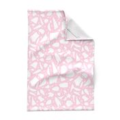 Abstract Italian Terrazzo Chic - white on strawberry pink