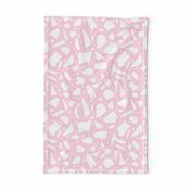 Abstract Italian Terrazzo Chic - white on strawberry pink