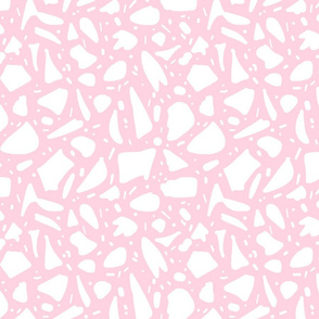 Abstract Italian Terrazzo Chic - white on strawberry pink