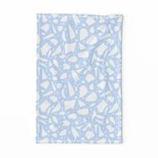 Abstract Italian Terrazzo Chic - white on sky blue