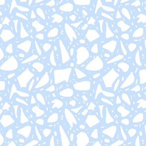 Abstract Italian Terrazzo Chic - white on sky blue