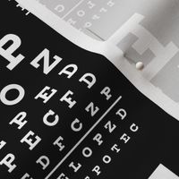 Standard Vision Chart in white on black