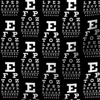Small vision chart, white on black