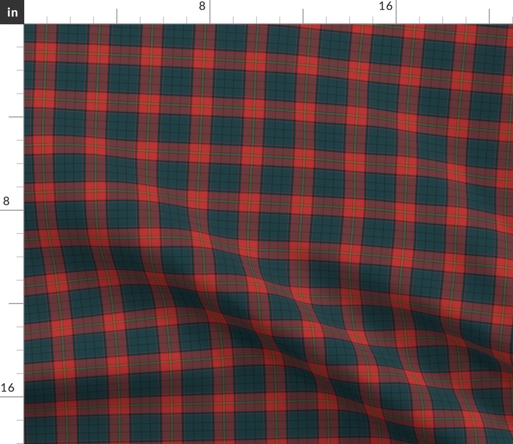 Ulster district tartan, 2" red - bright