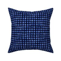 batik square grid - royal blue