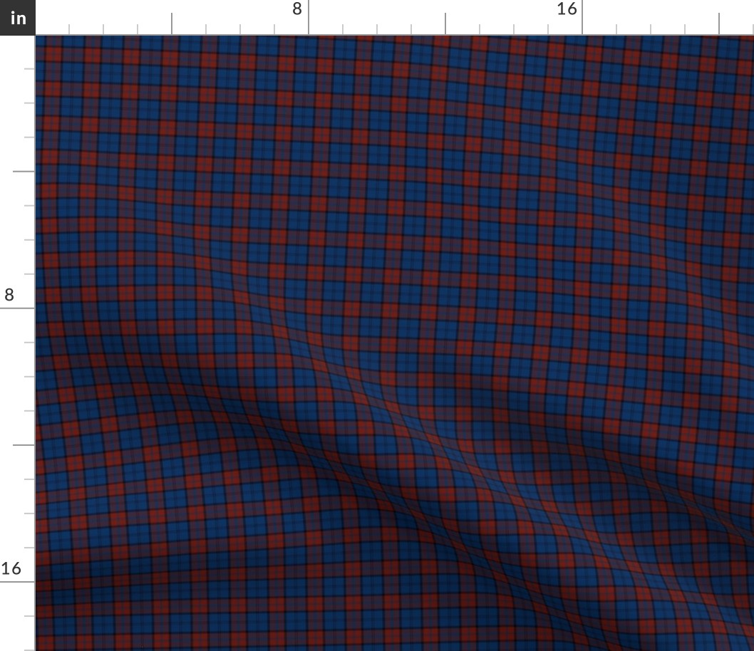 Dunbar tartan, 1" custom colorway dark red/blue