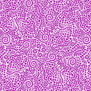 crayon doodles in bright plum