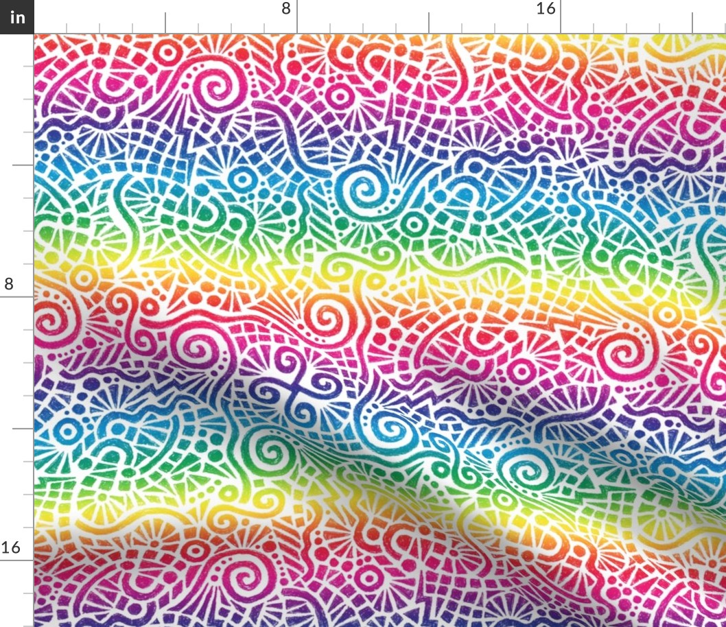 rainbow batik doodles (rainbow has 8" repeat)