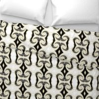 Netted Fractal Tentacles in White Black and Gold