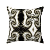 Netted Fractal Tentacles in Black White and Gold