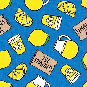lemonade stand - lemons summer - blue - LAD20