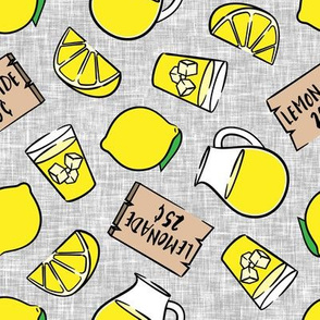 lemonade stand - lemons summer - grey - LAD20