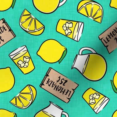 lemonade stand - lemons summer - teal - LAD20