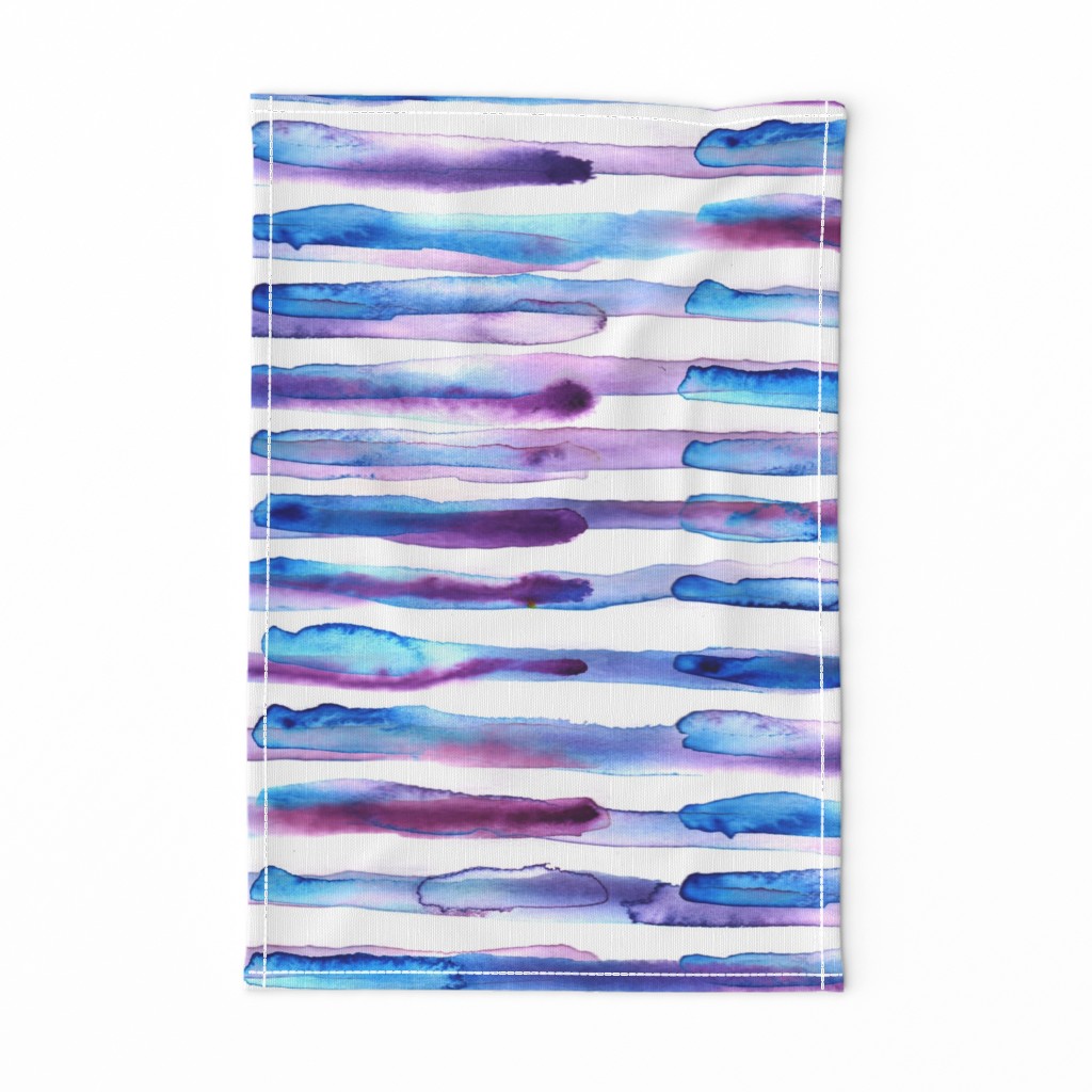 Watercolor Stripes Purple and Blue