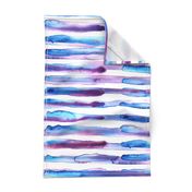 Watercolor Stripes Purple and Blue