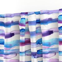 Watercolor Stripes Purple and Blue