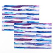 Watercolor Stripes Purple and Blue