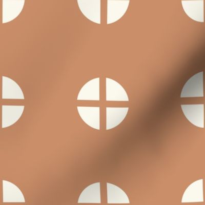 Minimal crosses and circles // Modern polka dots // Earth tone lines