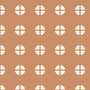 Minimal crosses and circles // Modern polka dots // Earth tone lines