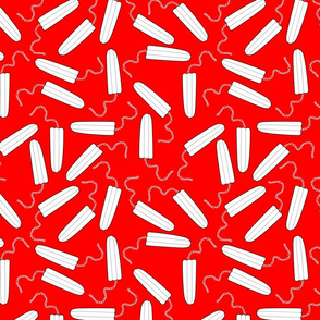 tampons on red