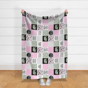 MomLife//Coffee//Cactus//Pink - Wholecloth Cheater Quilt - Rotated