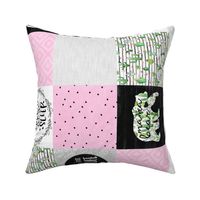 MomLife//Coffee//Cactus//Pink - Wholecloth Cheater Quilt - Rotated