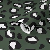 Leopard White Spots on Army Green