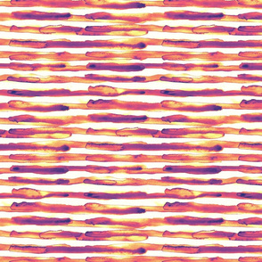 Watercolor Stripes Purple Sunset - small scale