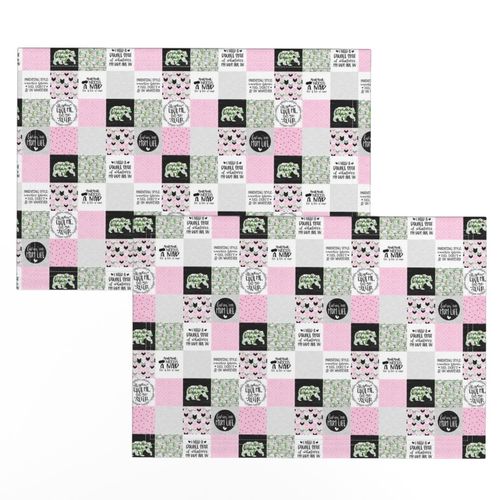 1.5 inch MomLife//Naps//Cactus//Pink - Wholecloth Cheater Quilt