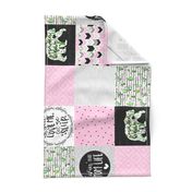 MomLife//Wine//Cactus//Pink - Wholecloth Cheater Quilt - Rotated