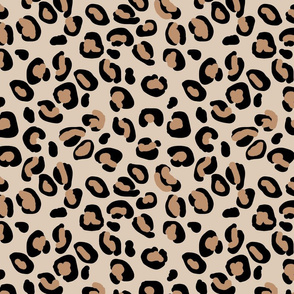 Wallpaper Designer Pink & Tan Big Leopard Spots on Cream 