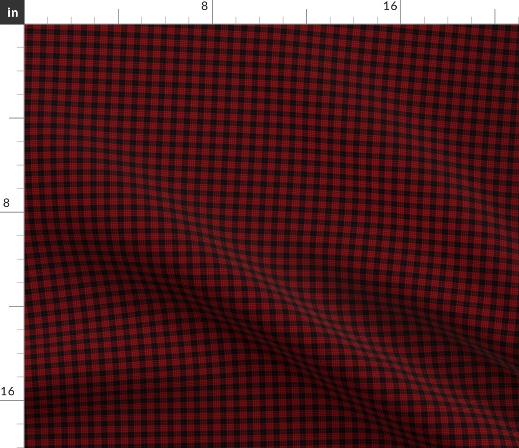 Cameron black and red tartan, 1/2" (with twill lines)