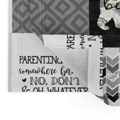 MomLife//Naps//Grey&Black - Wholecloth Cheater Quilt 