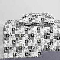 1.5 Inch MomLife//Naps//Grey&Black - Wholecloth Cheater Quilt