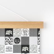 1.5 Inch MomLife//Naps//Grey&Black - Wholecloth Cheater Quilt