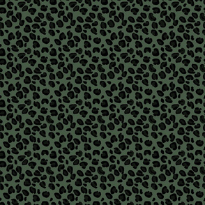 Small Leopard Boot Green Spots on Army Green