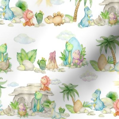 Dinosaur Friends – Kids Fabric (half scale)