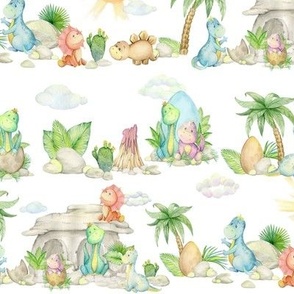 Dinosaur Friends – Kids Fabric (half scale)