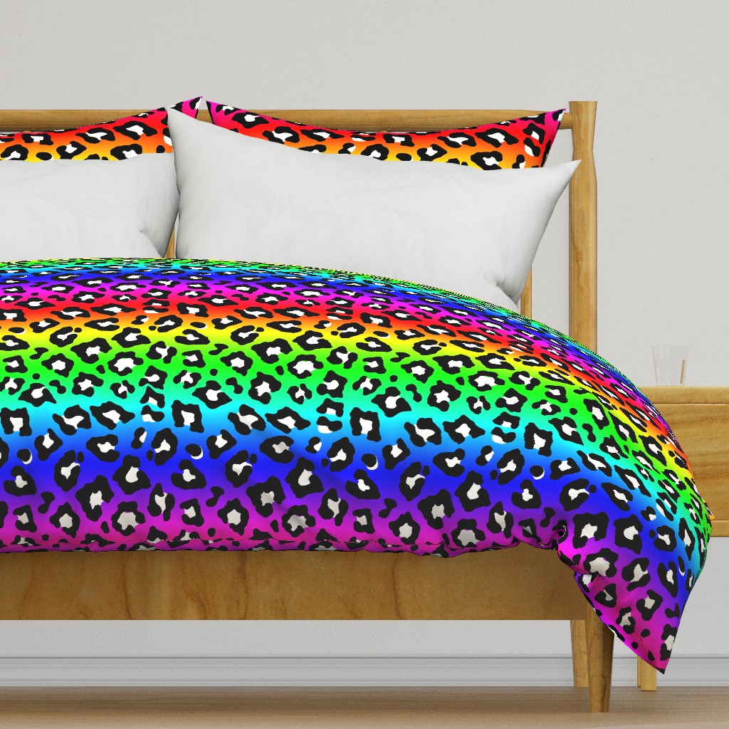 Neon Ombre Rainbow Leopard Spots