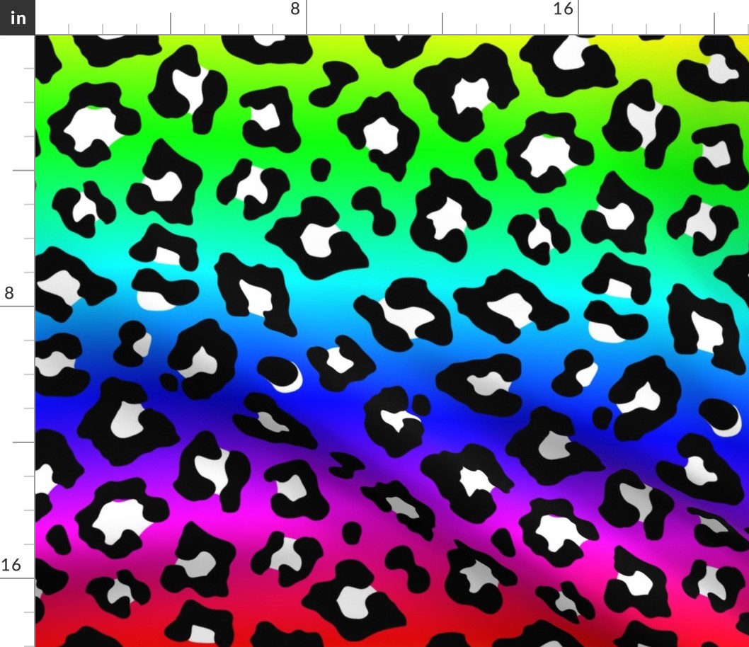 Neon Ombre Rainbow Leopard Spots