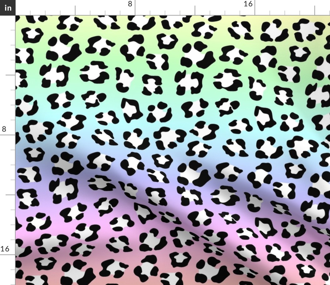 Small Pastel Ombre Rainbow Leopard Spots