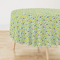 (small scale) lemonade stand - lemons summer - blue stripes - LAD20