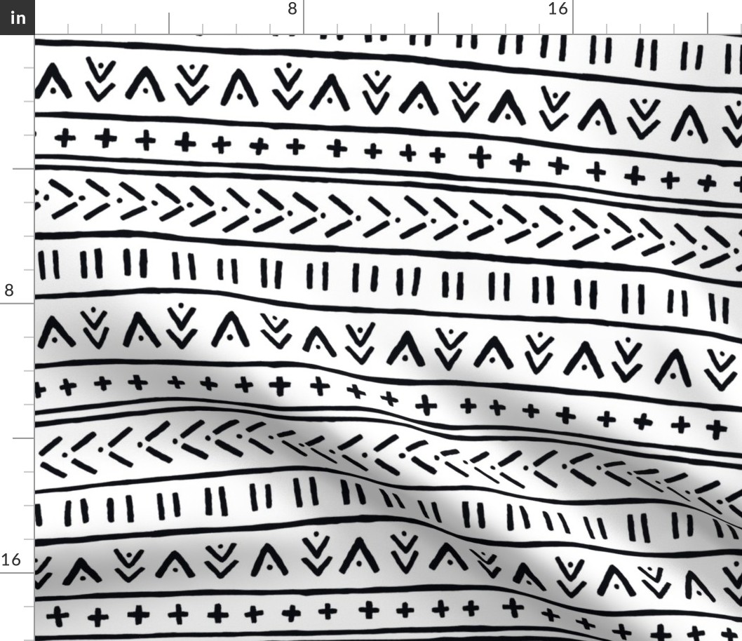 Organic Mudcloth // Black and White geometric geo pattern