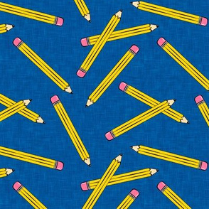 pencil toss  - number 2 pencil - school supplies - blue - LAD20