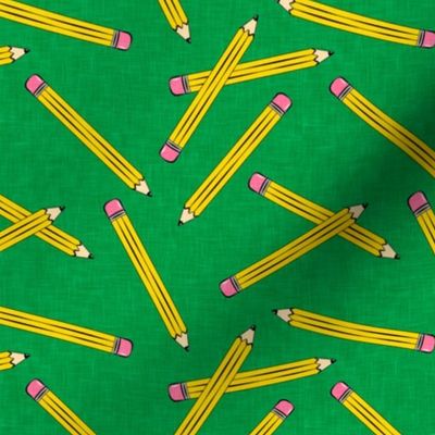 pencil toss  - number 2 pencil - school supplies - green - LAD20