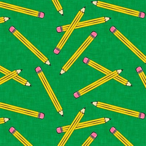 pencil toss  - number 2 pencil - school supplies - green - LAD20