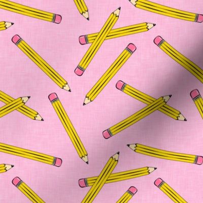 pencil toss  - number 2 pencil - school supplies - pink - LAD20