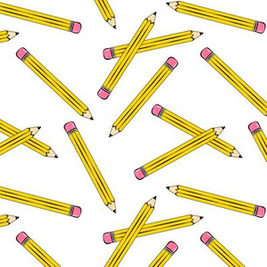 Teacher Pencil Fabric, Wallpaper and Home Decor | Spoonflower