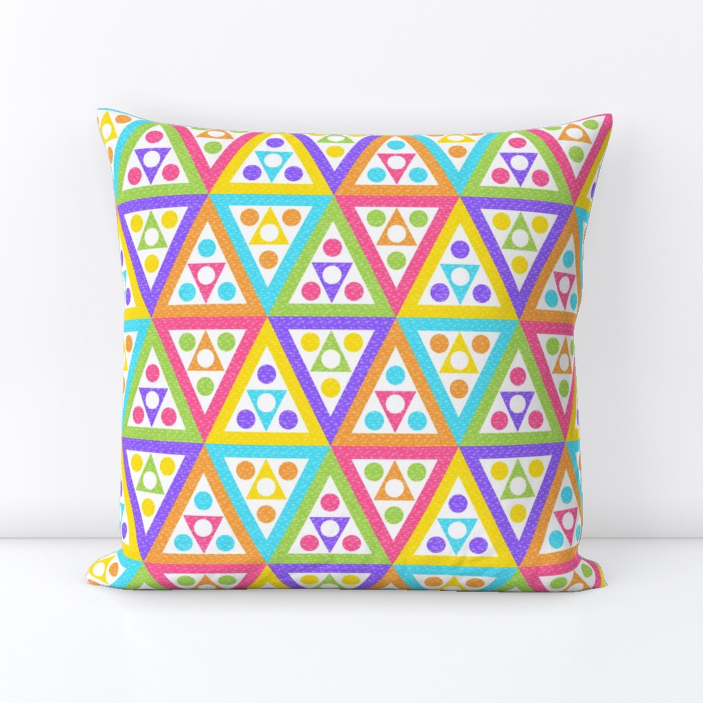 Colorful Modern Geo Circle Triangle ~ Pastel Rainbow